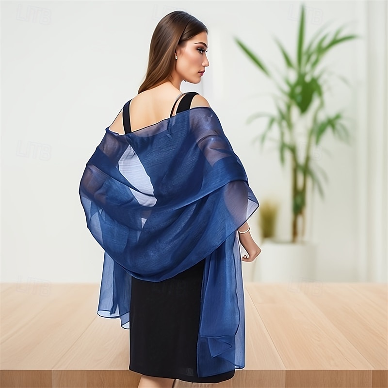شالات وأغطية شيفون لفساتين السهرة النسائية وشاح ناعم أنيق ووشاح زفاف 2025 - $14.99 –P12