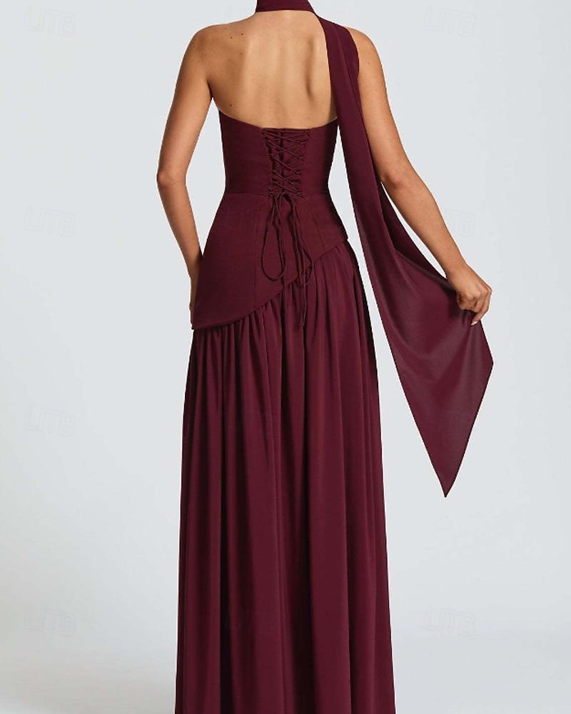 Damen Langes Kleid Maxikleid Weißes Kleid Abschlusskleid Partykleid Mode Party Abendgesellschaft Ausgehen Normale Passform Einfach Ärmellos Trägerlos Weiß Gelb Wein Marineblau Sommer 2025 - $29.99 –P19
