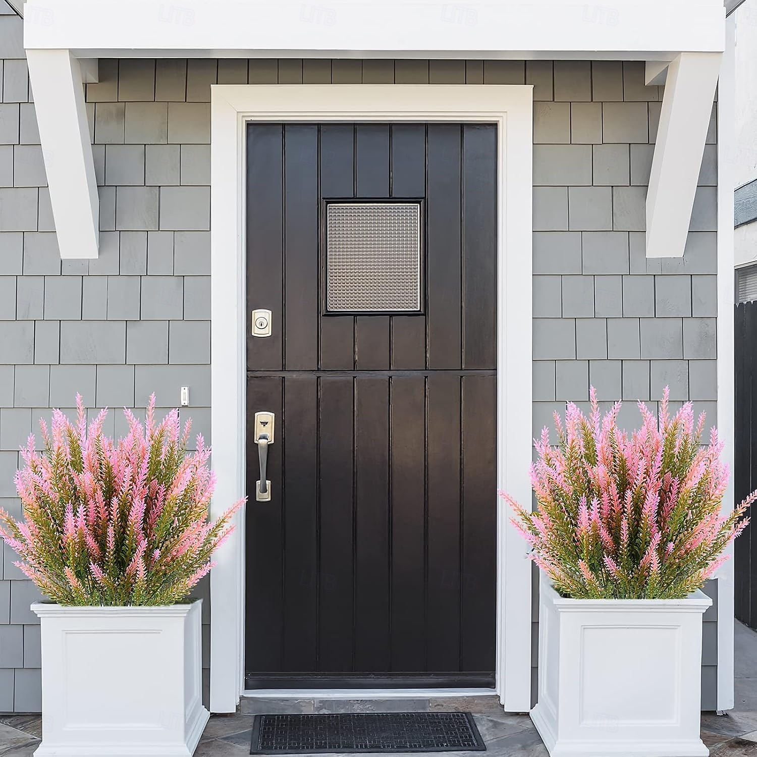 műlevendula virág, műanyag modern kortárs szabálytalan asztali virágdekoráció, egyedi design otthoni irodába, stílusos műnövény kompozíció 2026 - $6.49 –P7