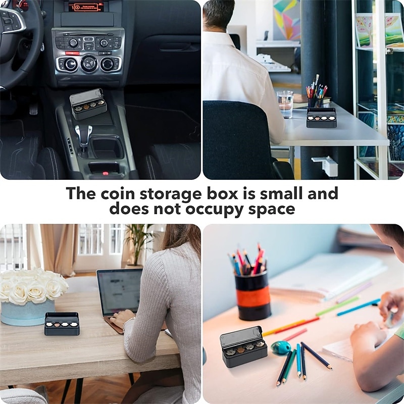 Car Coin Holder Organizer – Spring-Loaded Coin Storage Box for Penny, Nickel, Dime, Quarter – Compact Dashboard Change Holder for Cars, Trucks, SUVs 2025 - $11.99 –P5