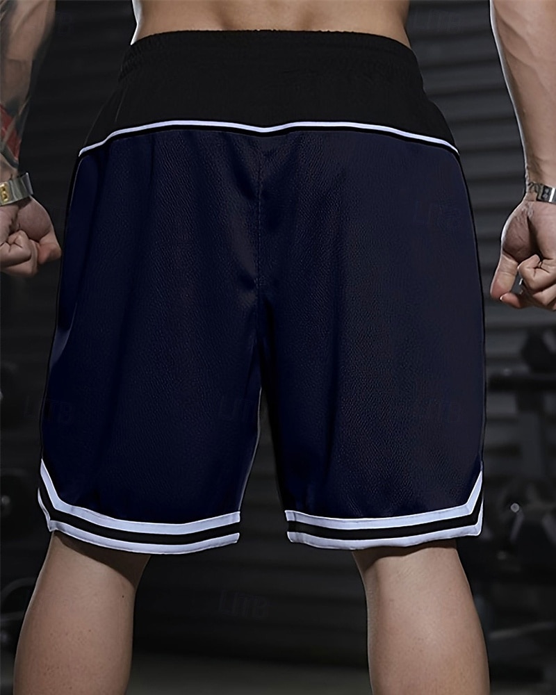 Homens calções atléticos Calção Shorts de basquete Bolsos Com Cordão Cintura elástica Riscas Conforto Respirável Curto Ao ar livre Esportes Clássico Casual Preto Vermelho de 2025 por $15.49 –P2