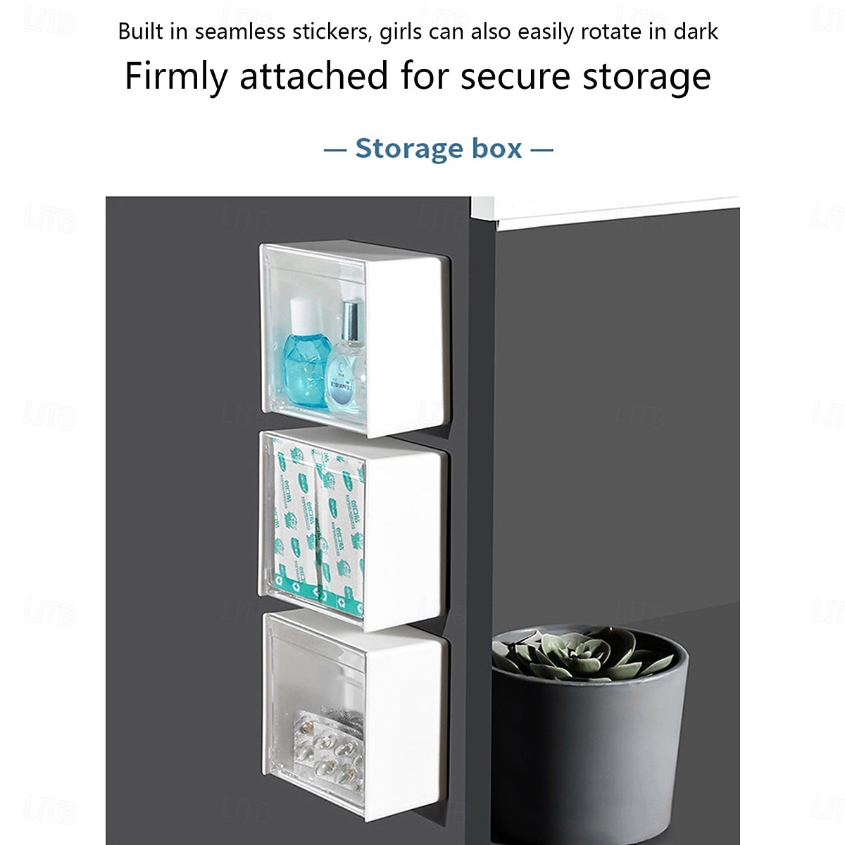 Wall-Mounted Flip Storage Boxes for Bathroom, No-Drill Makeup Organizer for Cotton Swabs, Hair Ties, Lipsticks, Ideal for Vanity, Bathroom, and Living Room 2025 - $5.99 –P12