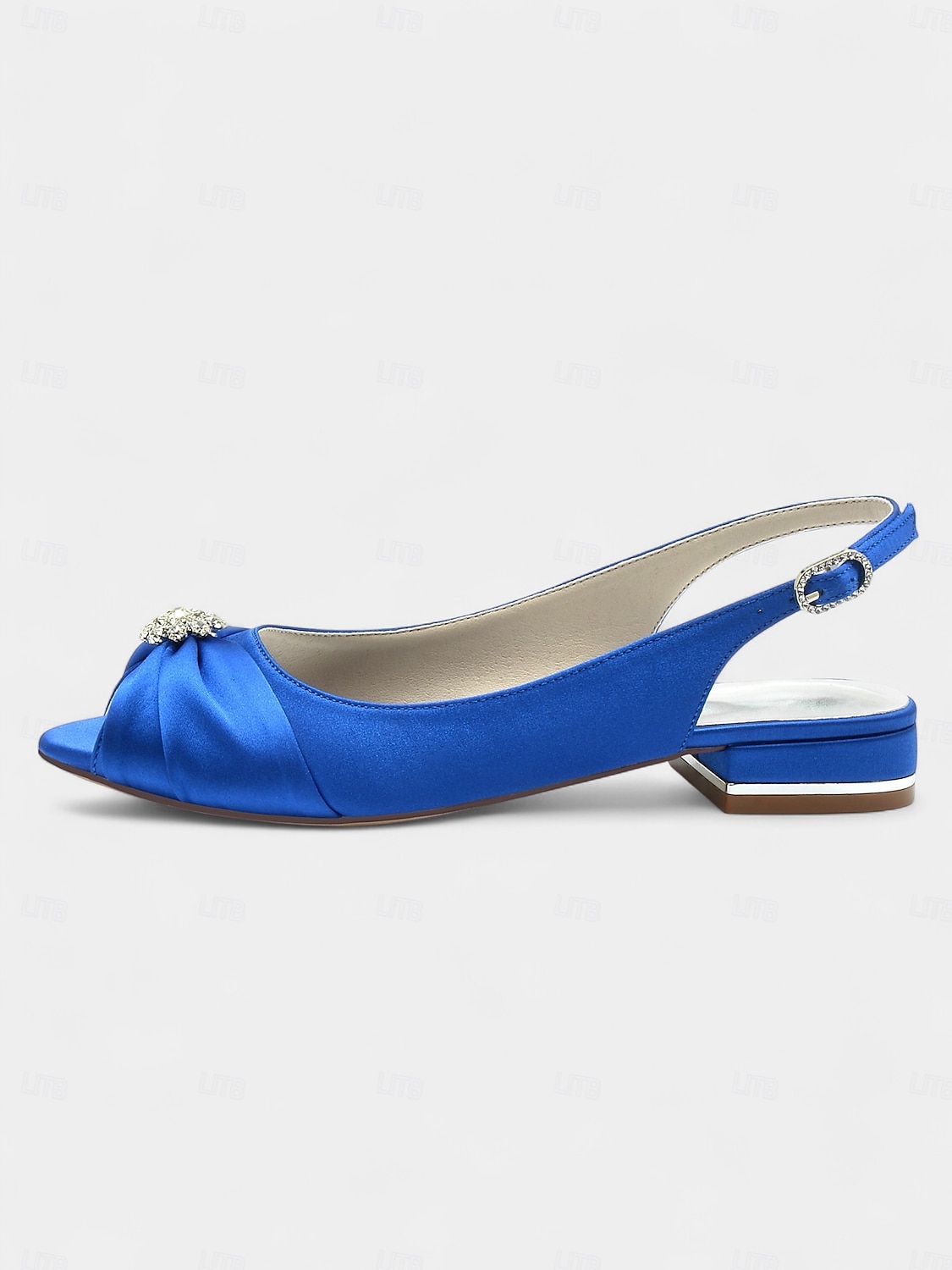 női szatén slingback esküvői magassarkúk kristálydíszítéssel - elegáns menyasszonyi slingbackek különleges alkalmakra 2025 - $46.99 –P3