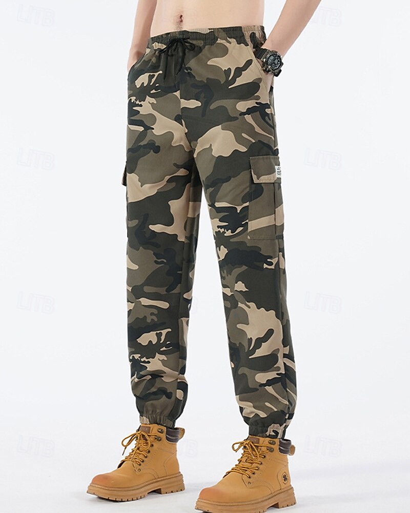 Voor heren Cargohosen Broek Camouflage broek Trekkoord Elastische taille Meerdere zakken camouflage Draagbaar Buiten Dagelijks Kamperen&Wandelen Modieus Klassiek Zwart Leger Groen 2026 - $21.99 –P17