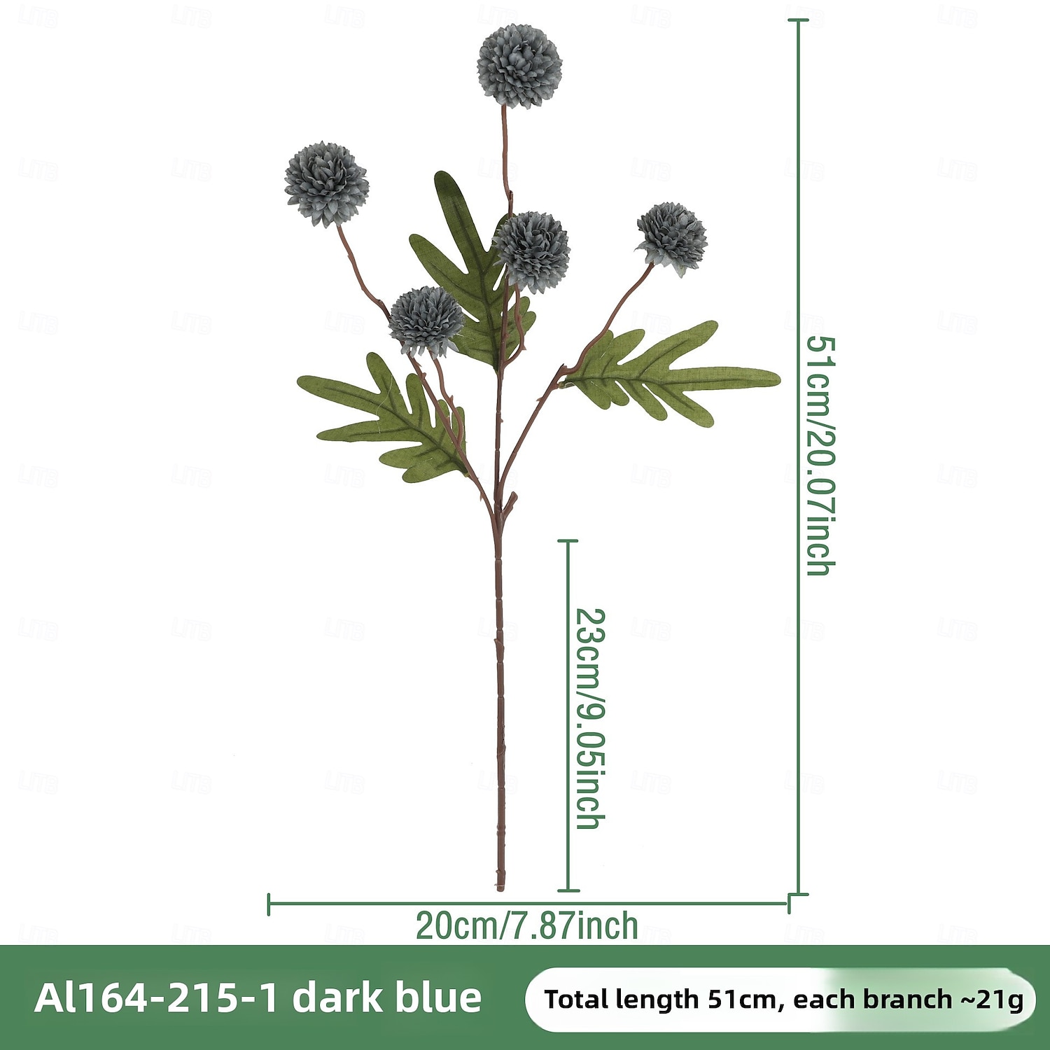 1 maço de flores de dente-de-leão simuladas com 5 flores de bola de pingue-pongue, flor artificial de plástico de galho único para decoração de casamento, adereço interno, arranjo floral artificial de 2025 por $7.99 –P9