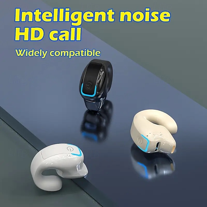 Clip-on Wireless Headset With Noise Cancellation Phone Control Rechargeable Lithium Polymer Battery Comfortable Headset Design For Sports Camping And Panoramic Audio 2025 - $17.99 –P3