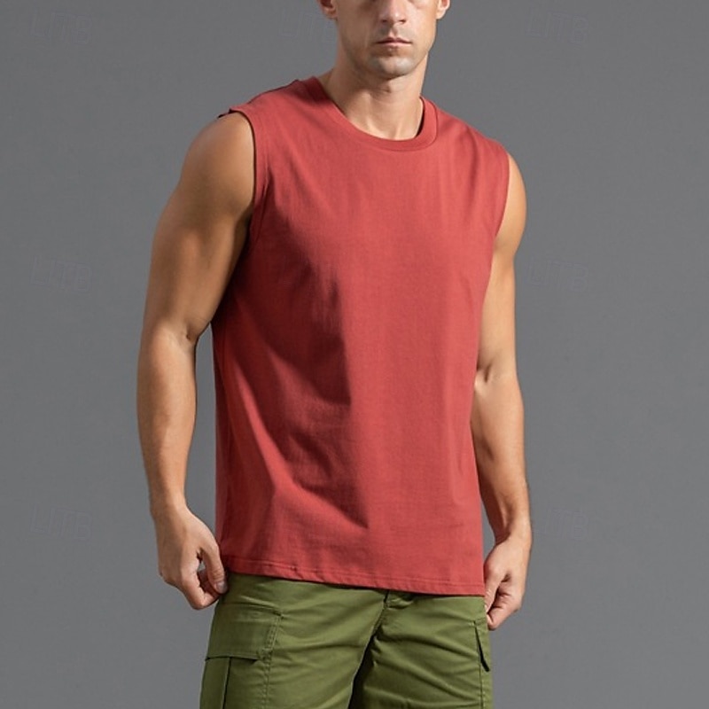 Herren Tank Top Weste Unterhemd Ärmelloses Shirt Ärmellos Rundhalsausschnitt Sommer Einfach Mode Designer Basic Klassisch Urlaub Straße Ausgehen Schwarz Weiß Hellgrün Top T-Shirt für Herren 2025 - $17.99 –P6