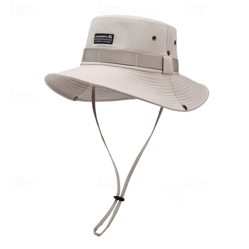 Męskie Kapelusz bucket Kapelusz Czarny Khaki Poliester Ściągana na sznurek Moda Codzienny Ulica Codzienny Równina Filtr przeciwsłoneczny Oddychający 2025 - $6.99 –P1
