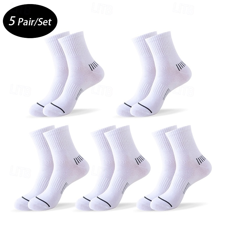 Per uomo 5 Paia Pacchi Multipli Calzini Calzini da Corsa Calzini Casual Nero Bianco Colore A righe Vacanza Sport & Outdoor Quotidiano Base Medio Primavera Autunno Moda Casual del 2025 a $9.49 –P1