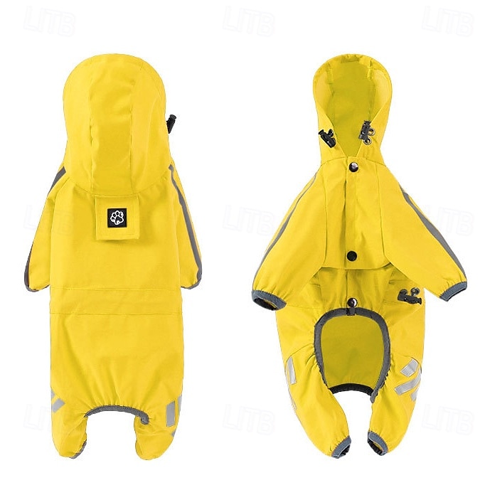 Capa de chuva para cachorro, capa de chuva impermeável com capuz, capa de chuva refletiva alta para animais de estimação com furo para guia para cães pequenos, médios e grandes de 2025 por $18.49 –P7