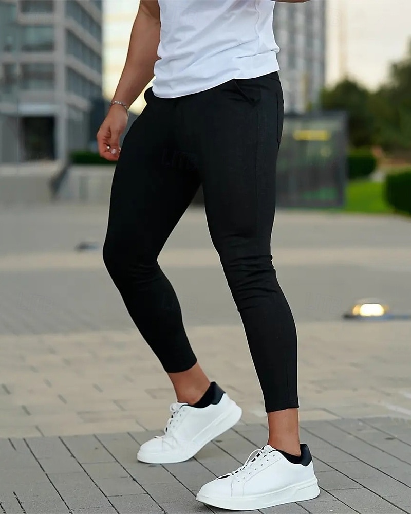 Per uomo Pantaloni Eleganti Aderente Pantaloni Chinos Bottoni Tasca Semplice Comodità Lunghezza alla caviglia Formale Feste Lavoro Moda Stile Classico Nero Blu Micro-elastico del 2025 a $27.99 –P1