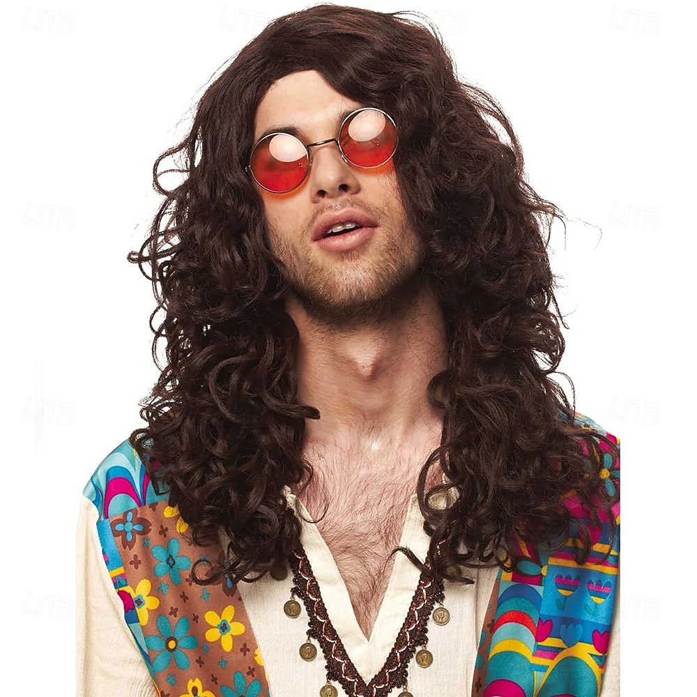 Peruca hippie groovy costume peruci rocker din anii '80 Halloween 2026 - $27.99 –P1