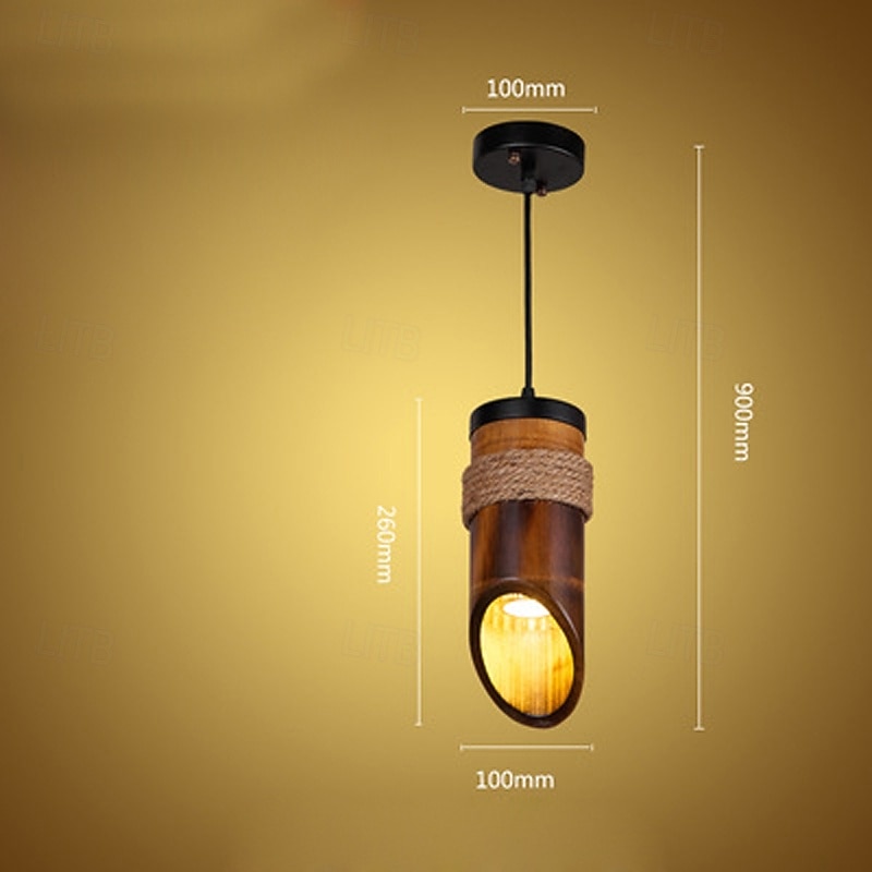 26 cm Pendant Lantern Design Geometric Shapes Pendant Light Bamboo Vintage Nature Inspired 110-120V 220-240V 2026 - $131.99 –P4