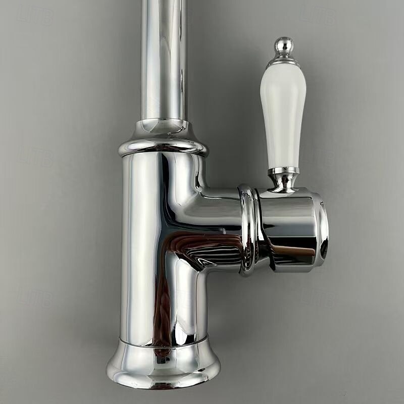 Rubinetto da cucina - Monocomando un foro Galvanizzato Estraibile / Abbassabile Set centrale Retrò Vintage Kitchen Taps del 2025 a $137.99 –P6