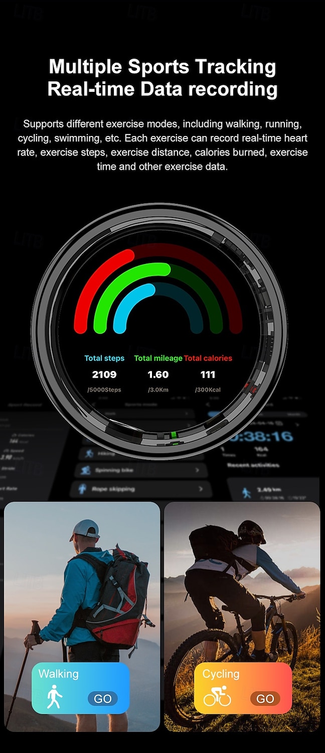 R11C Smart Ring with Touch Display & Charging Case – Heart Rate, Sleep, Blood Oxygen Monitor, Step Tracker, Gesture Control, Waterproof Stainless Steel Fitness Ring 2026 - $58.99 –P9