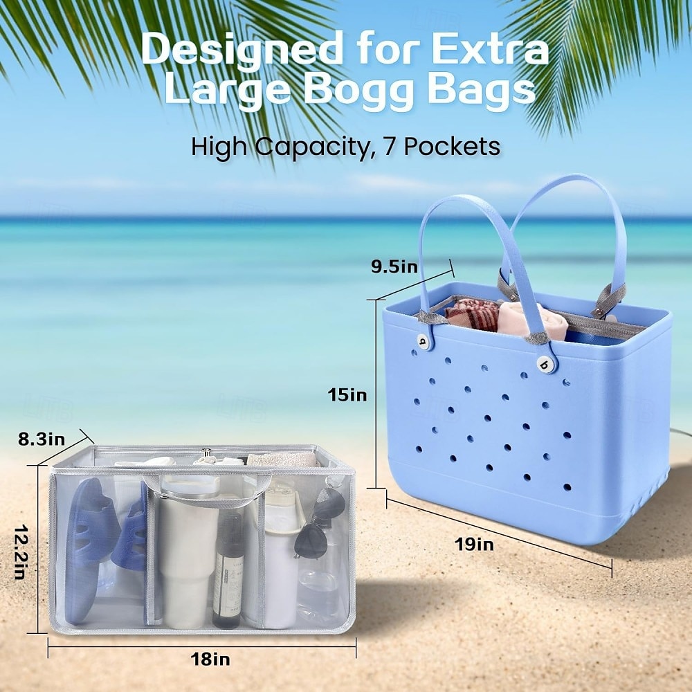 Beach Bag Organizer Insert for XL Bogg Bag, Mesh Divider Pouch Accessories, Lightweight Tote Organizer for Pool, Travel, Beach, Family Storage 2025 - $20.99 –P5