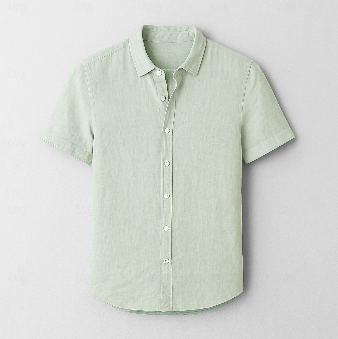 Men's 100% Linen Shirt Light Blue Light Yellow White Light Green Navy Blue Light Grey Short Sleeve Solid Color Shirt Collar School Formal Buttons Clothing Apparel Elegant Vacation Vintage Tropical 2025 - $40.99 –P6