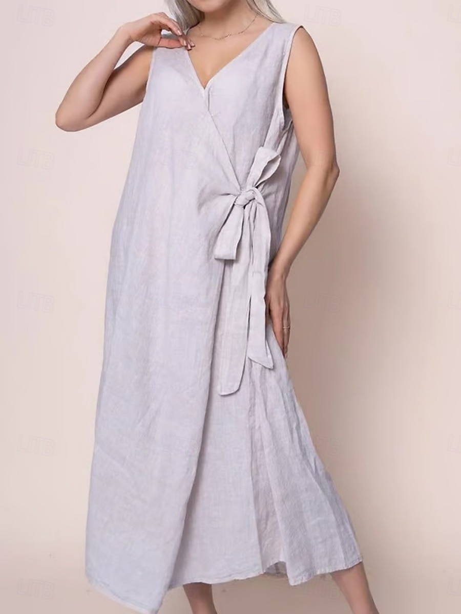 Femmes Robe maxi Robe d'été Occasionnel Quotidien Coupe régulière Graphique Sans manches Col en V Fuchsia Vert Bleu de minuit Gris foncé Été de 2025 ? $28.99 –P1