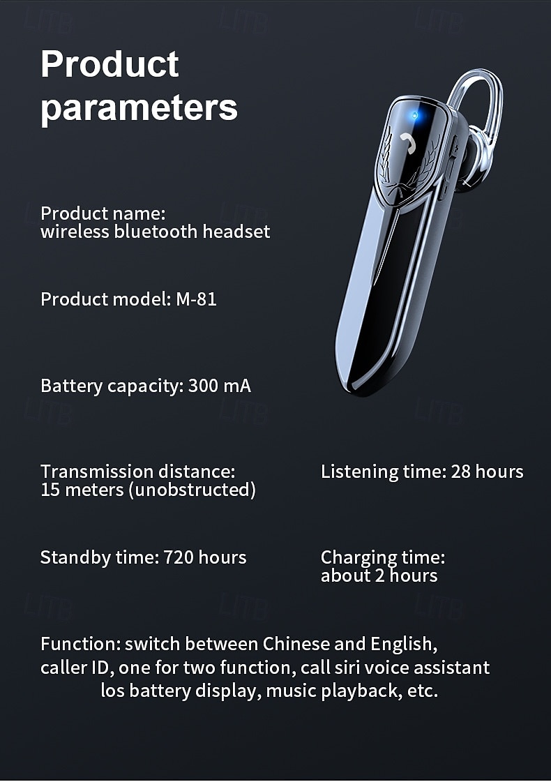 M81 Bluetooth 5.2 TWS Wireless Headset with Mic – HD Noise Cancelling, Long Battery Life, Dual Device Connection, Ergonomic In-Ear Earbud for Driving/Work/Calls 2025 - $23.99 –P12