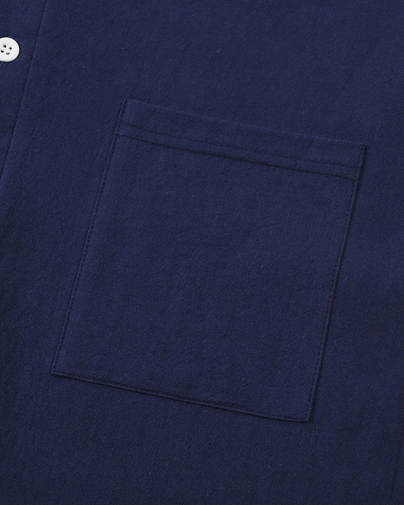 Herren Hemd Leinenhemd Popover-Hemd Freizeithemd Baumwollhemd Einfach Urlaub Hawaiianisch Schwarz Weiß Rosa Marineblau Langarm Stehkragen Frühling Herbst Bekleidung 2025 - $21.99 –P11