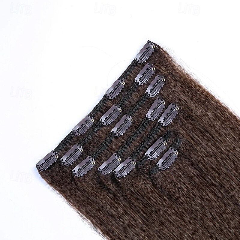 Clip-in prodlužování vlasů z pravých lidských vlasů pro ženy, přírodní lidské vlasy 120g 7 ks 1# 1b# 2# 4# 613# 2025 - $144.99 –P6