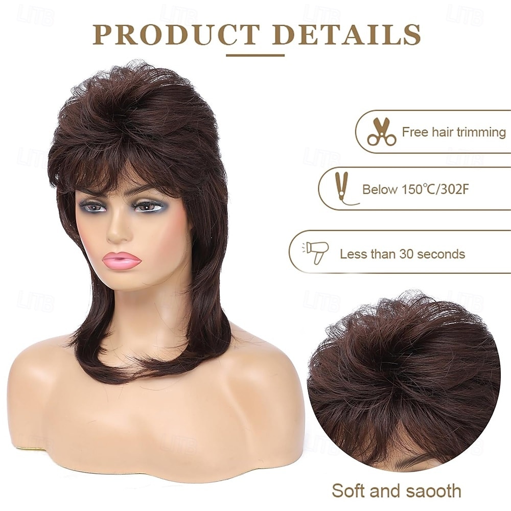 Mullet Wigs for WomenJoe DirtEmo Wig80s 90s Costumes Fancy Party Accessory Cosplay Wig Halloween Man 2026 - $24.99 –P3