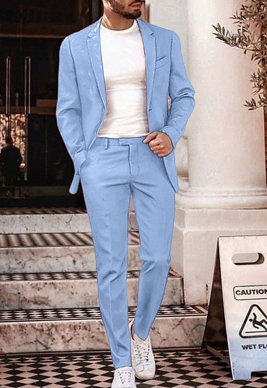 Uomo Matrimonio Spiaggia Completi in Lino Marrone Beige Tinta unita Vestibilità su misura 2 pezzi Monopetto Due Bottoni del 2025 a $112.99 –P4