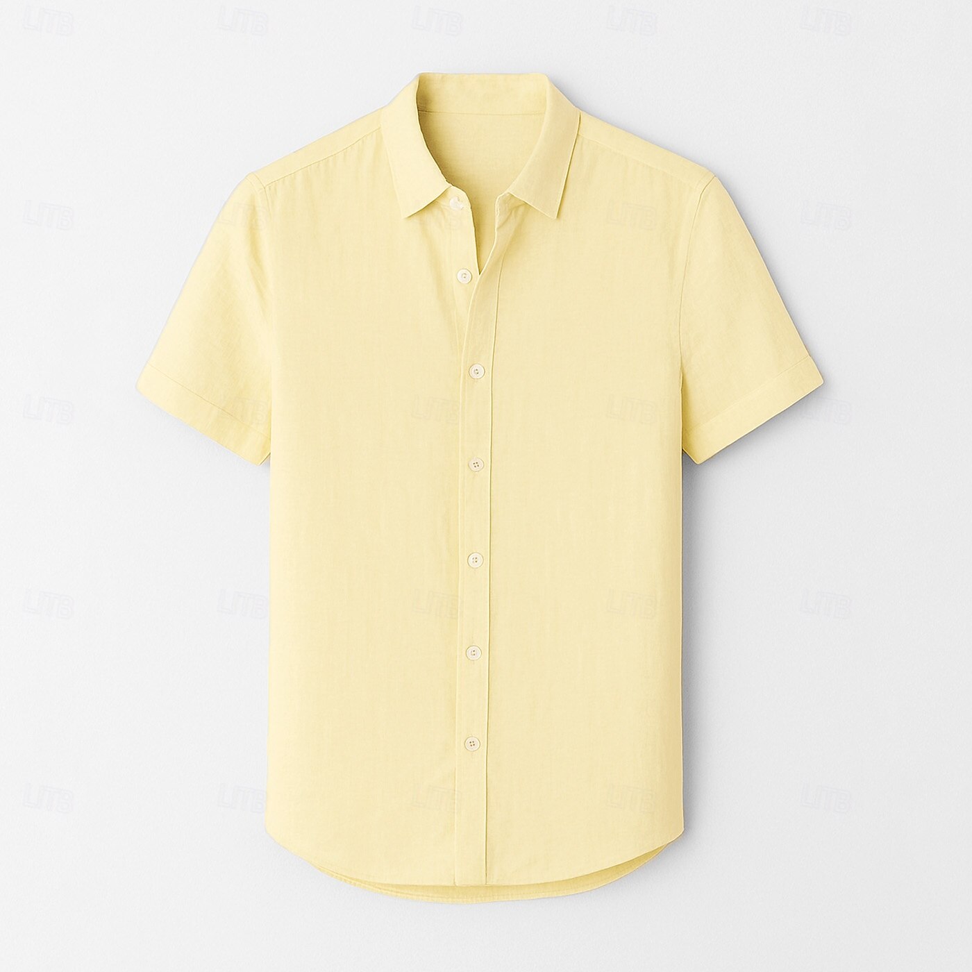 Men's 100% Linen Shirt Light Blue Light Yellow White Light Green Navy Blue Light Grey Short Sleeve Solid Color Shirt Collar School Formal Buttons Clothing Apparel Elegant Vacation Vintage Tropical 2025 - $40.99 –P7