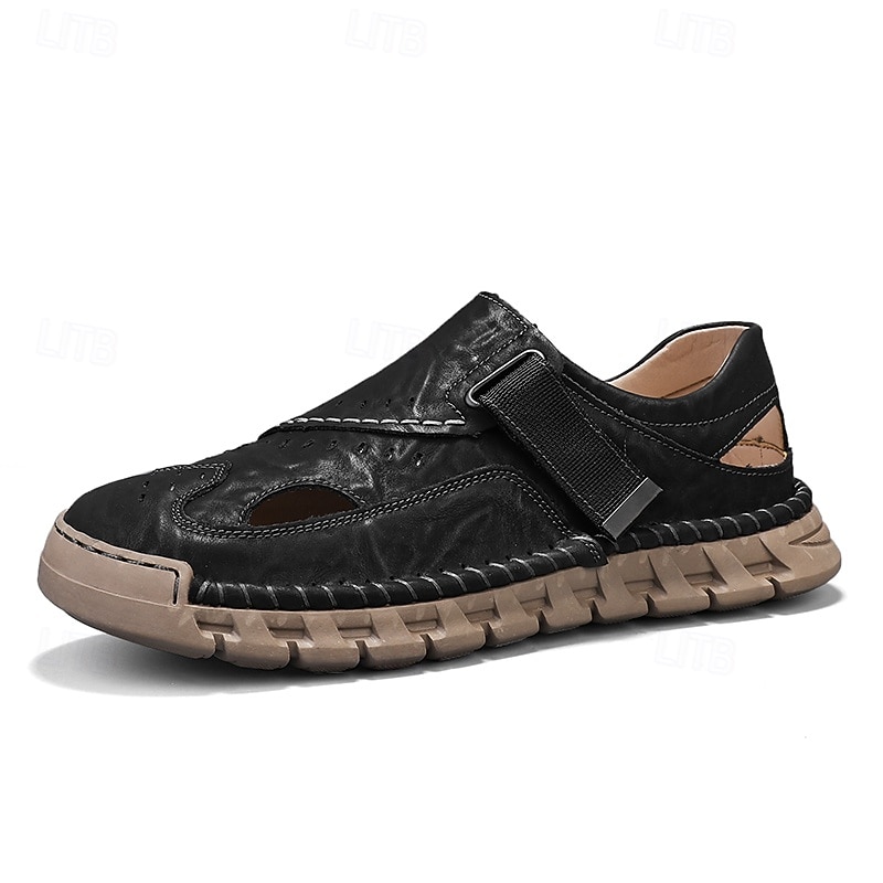herrsandaler bruna friluftssandaler med kardborreband och bekväm design för vandringsresor och vardagsbruk 2025 - $46.99 –P3