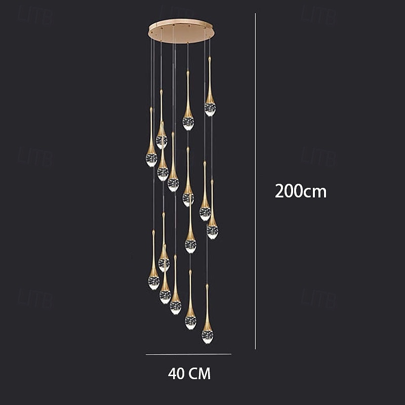 Lampada a sospensione a LED dimmerabile con 3/5/6/8/10/12/16/20 luci in cristallo per isola cucina moderna, illuminazione a sospensione regolabile per isola cucina, lampadario a LED nero oro per sala del 2025 a $156.99 –P7