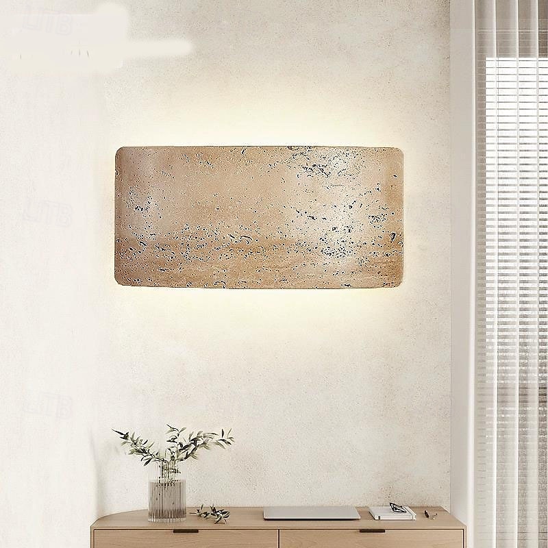 Applique da parete a LED in pietra Wabi-Sabi, luce d'atmosfera a LED, lampada da scala, cortile, balcone retrò, bagno, 110-240 V del 2025 a $303.69 –P3