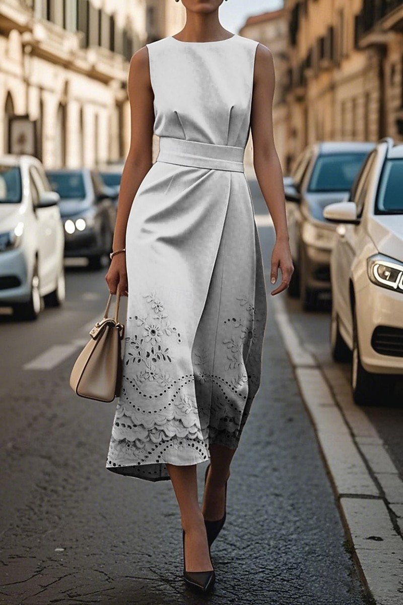 Pentru femei Rochii Midi Rochie casual Rochie Tip Maieu Rochie de vară Modă Modern Zilnic Dată Sfârșit de săptămână Fit regulat Floral Geometric Fără manșon Stil Nautic Albastru piscină Trifoi Kaki 2025 - $21.99 –P2