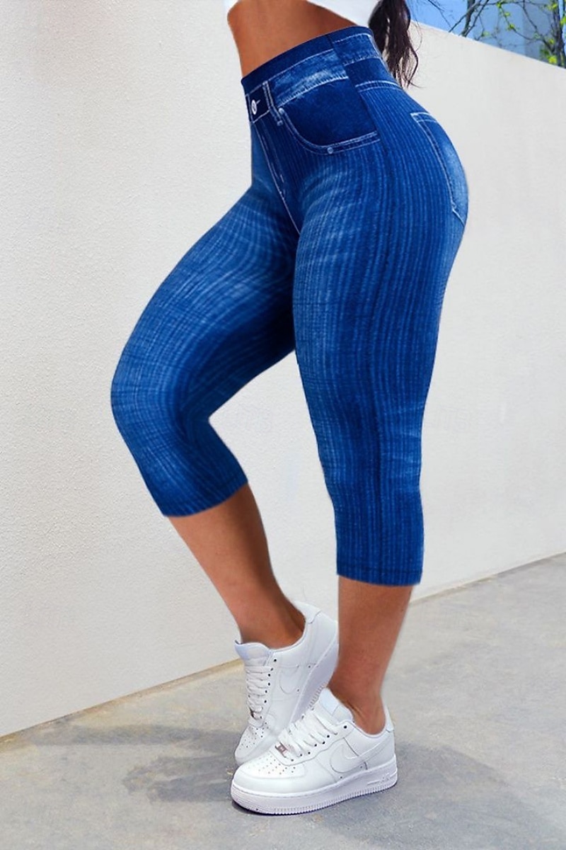 Dámské legíny capri kalhoty 3D tisk chinos městská móda příležitostné do délky lýtek vysoký pas grafický tisk pohodlné měkké komfortní elastické venkovní ulice černé červené modré letní úzké 2025 - $13.99 –P3