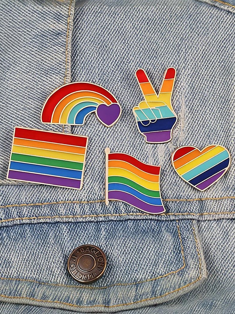 HBTQ+ regnbågsemaljpin - pridemärkeskollektion för jackor, ryggsäckar och hattar, unisex färgglada accessoarer, perfekt för prideparader, festivaler och HBTQ-evenemang 2025 - $7.99 –P3