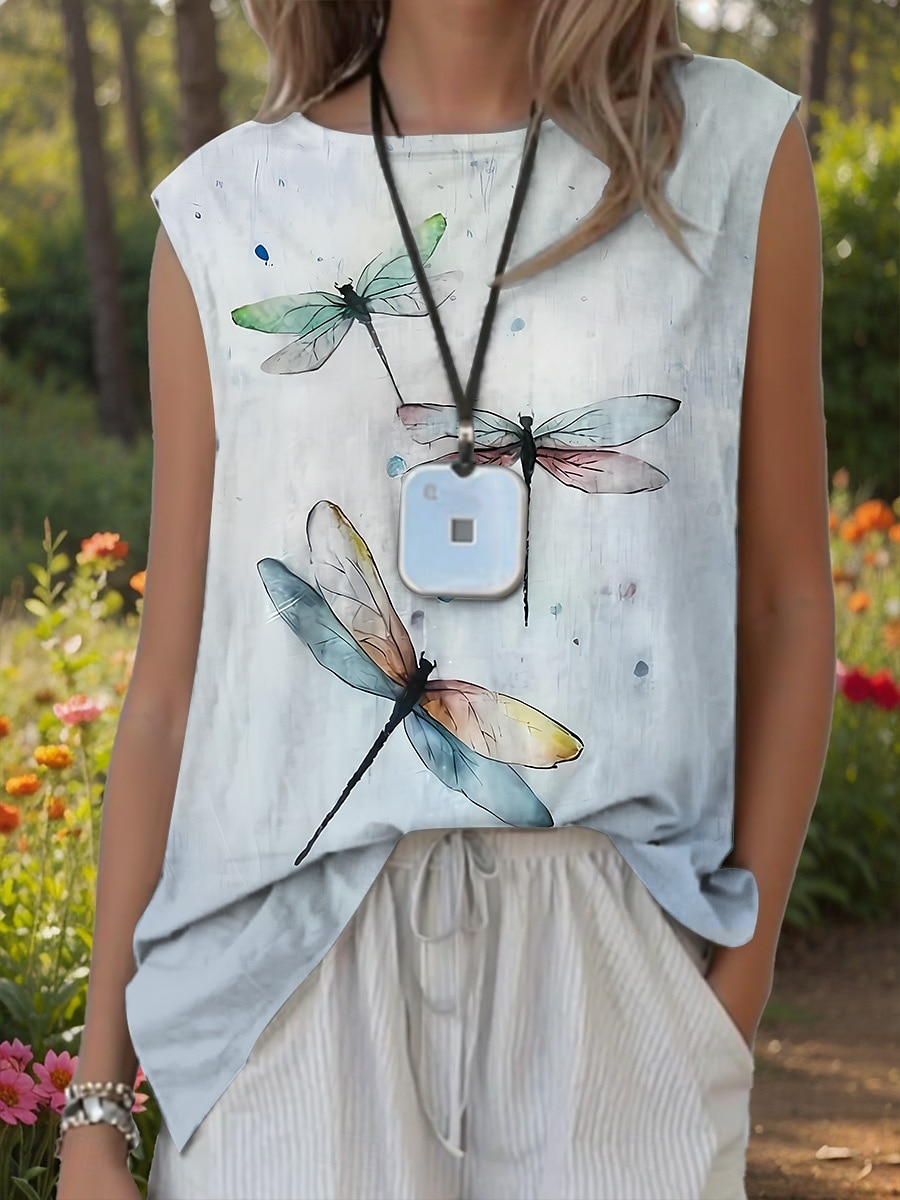 Női Camisole Tank Top Grafika Állat Csehország Aktív Stílusos Ujjatlan Terített nyak Normál felsők Nyaralási viselet Fehér Arcpír rózsaszín Medence Lóhere Világoskék Nyár Tavasz 2025 - $19.99 –P5