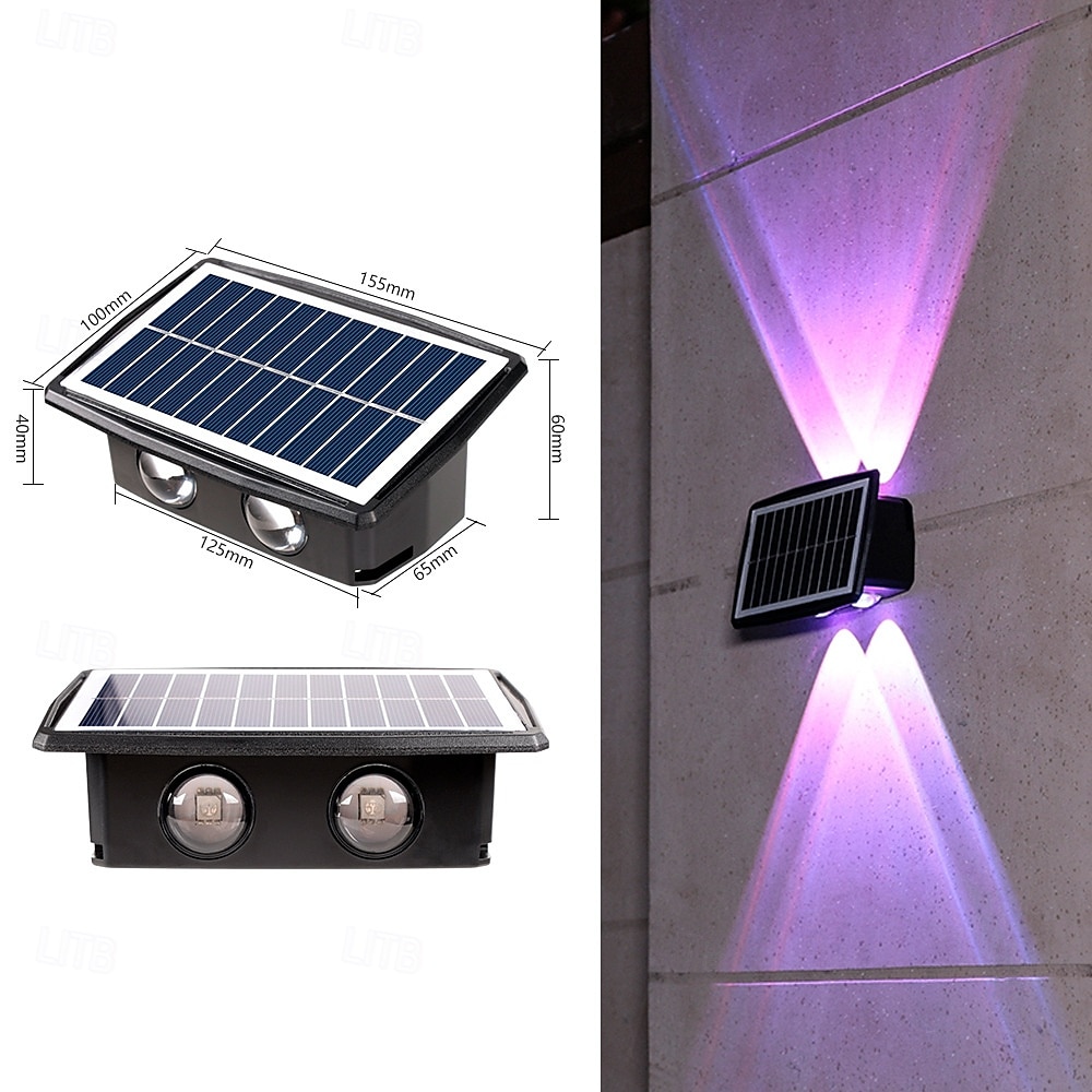 Solar Wall Lights Outdoor Up and Down Lights 4 Lamp Beads (Up 4/Down 4) Waterproof Outside LED Wall Washer Lighting for Step Wall Fence Yard Patio Garden Walkway Porch Decorations 2025 - $19.99 –P9