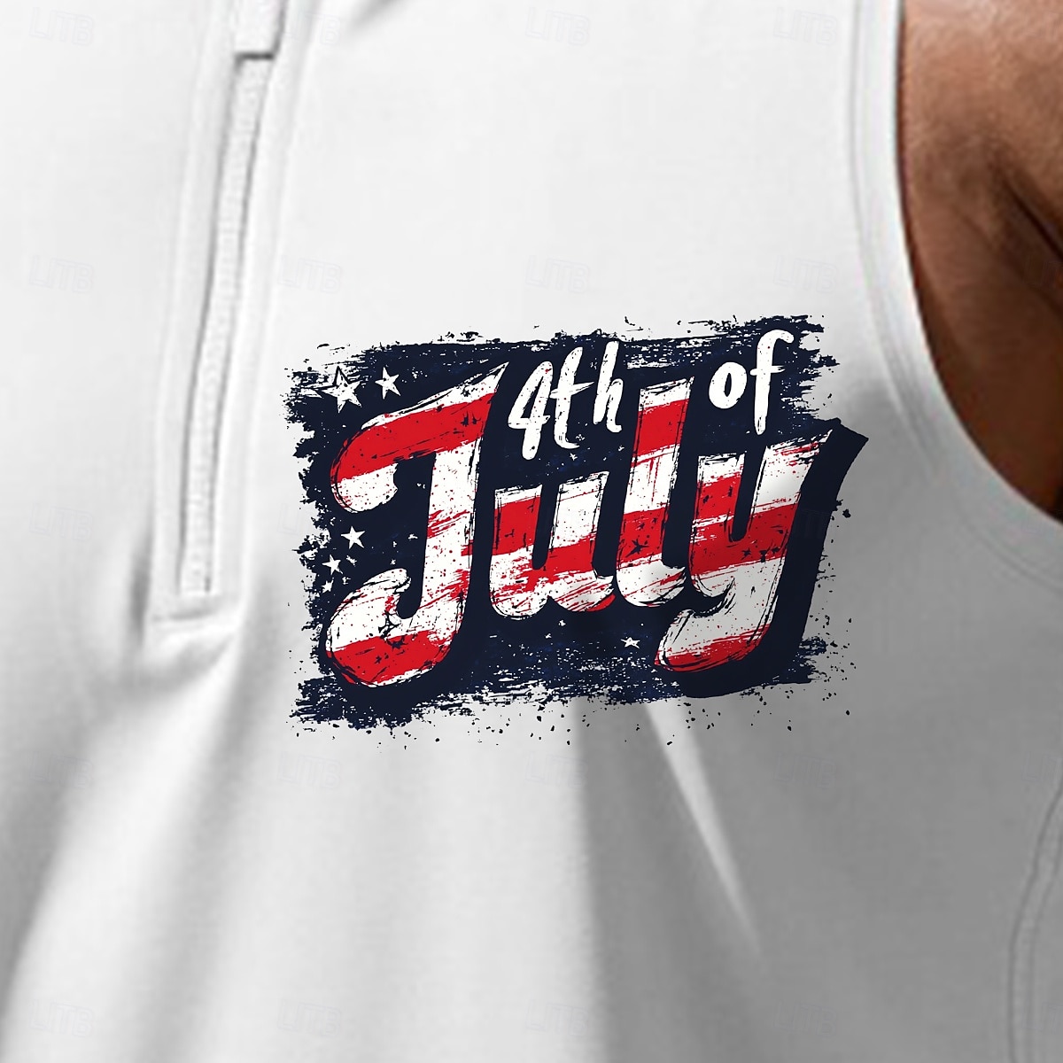 Men's Tank Top Vest Undershirt Sleeveless Shirt Sleeveless Crew Neck Round V Neck Summer Graphic Plain Independence Day Fashion Classic Athleisure Quick Dry Street Casual Sports White Red Blue Top 2025 - $12.99 –P2