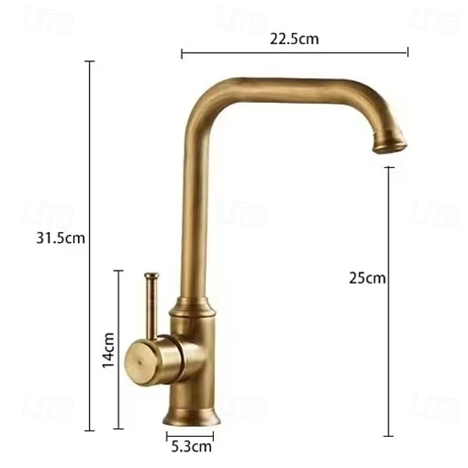Rubinetto da cucina - Monocomando un foro Galvanizzato Estraibile / Abbassabile Set centrale Retrò Vintage Kitchen Taps del 2025 a $137.99 –P1