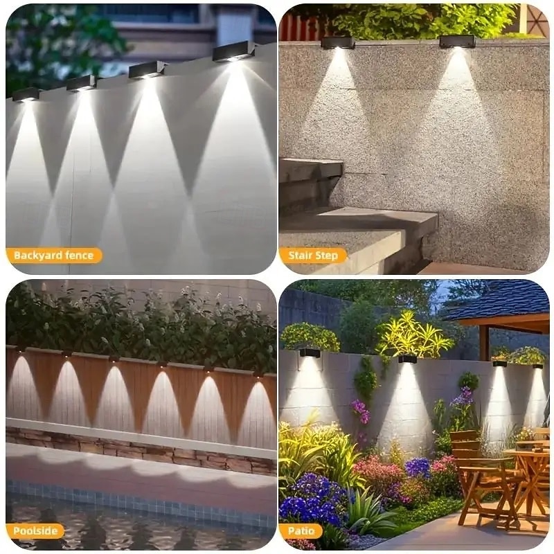 4/8 Pcs LED Solar Wall Lights Outdoor IP65 Waterproof Wall Lamp for House Yard Stair Fence Pool Garden Decor Lighting 2026 - $23.99 –P9