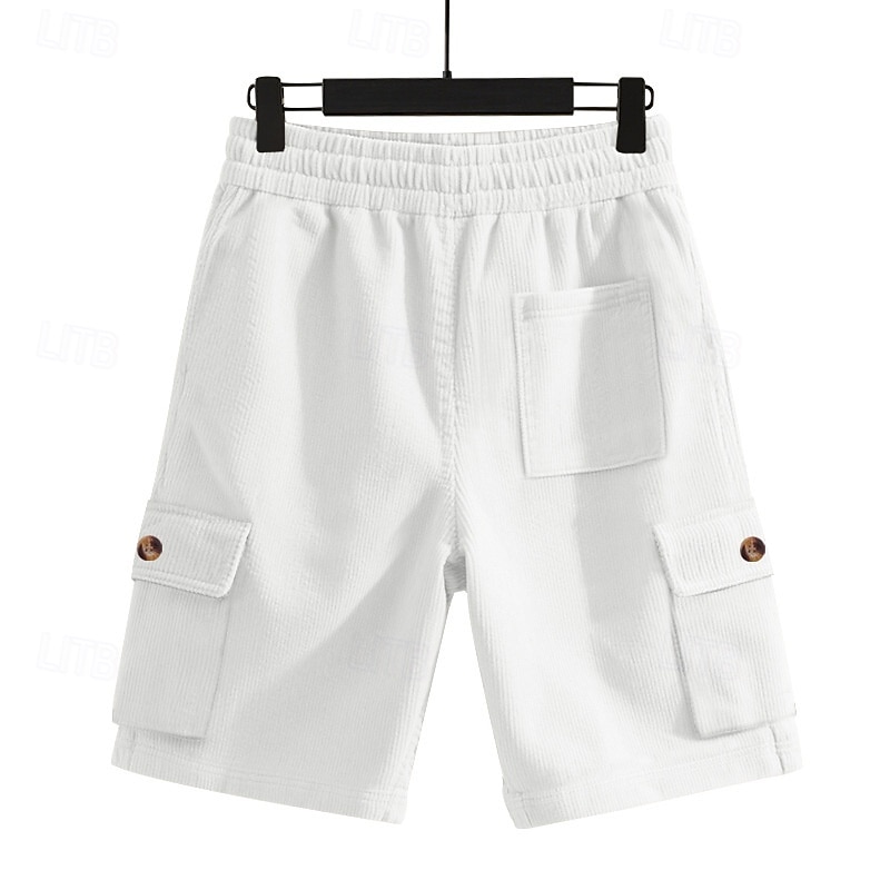 Bărbați Pantaloni Scurți Cargo Pantaloni Scurți Pantaloni scurți de vară Cordon Talie elastică Multi Buzunare Simplu Confort Purtabil Lungimea genunchiului În aer liber sportiv Zilnic Modă Casual 2025 - $20.99 –P5