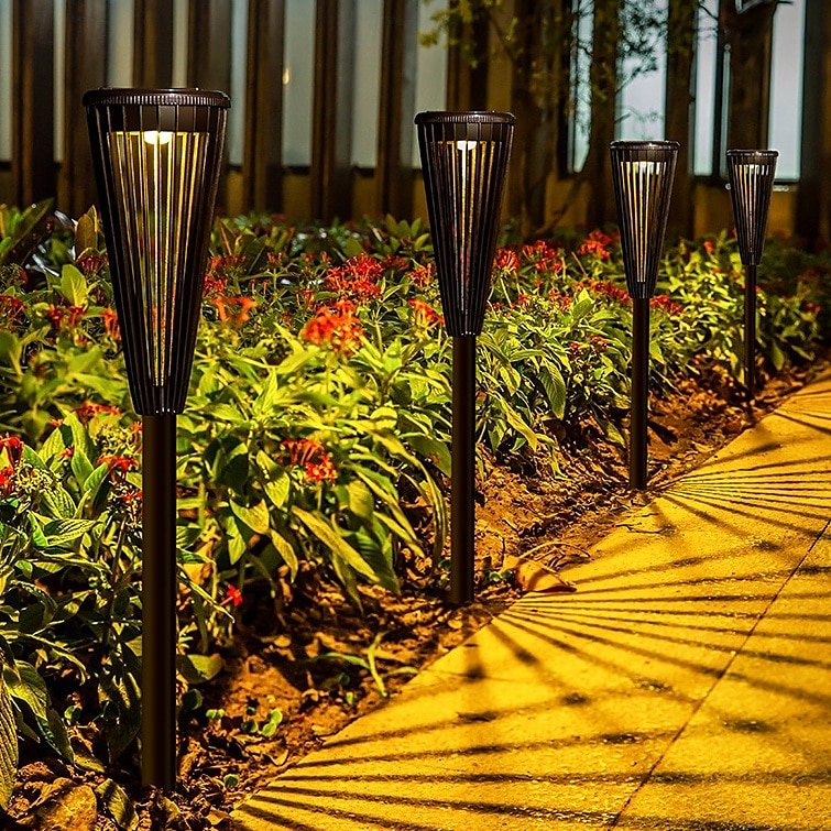 Luces solares LED para caminos al aire libre, impermeables, IP65, con encendido y apagado automático y 2 modos de iluminación. Iluminación de paisajes al aire libre para patios, jardines, caminos, 2025 - $21.99 –P3
