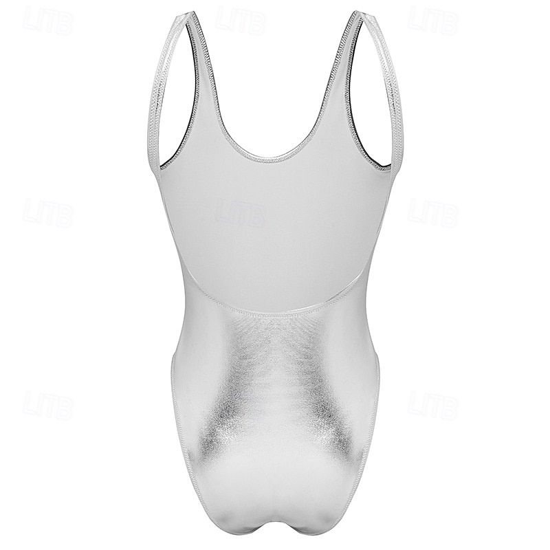 Retró 1980-as évek Félrebeszél Fürdőruha One Piece Body Diszkó Fényes latex patent Fémes Szivárvány Női Mindszentek napja Farsang zenei fesztivál Tengerparti nyaralás Pride Parade Felnőttek 2025 - $27.99 –P9