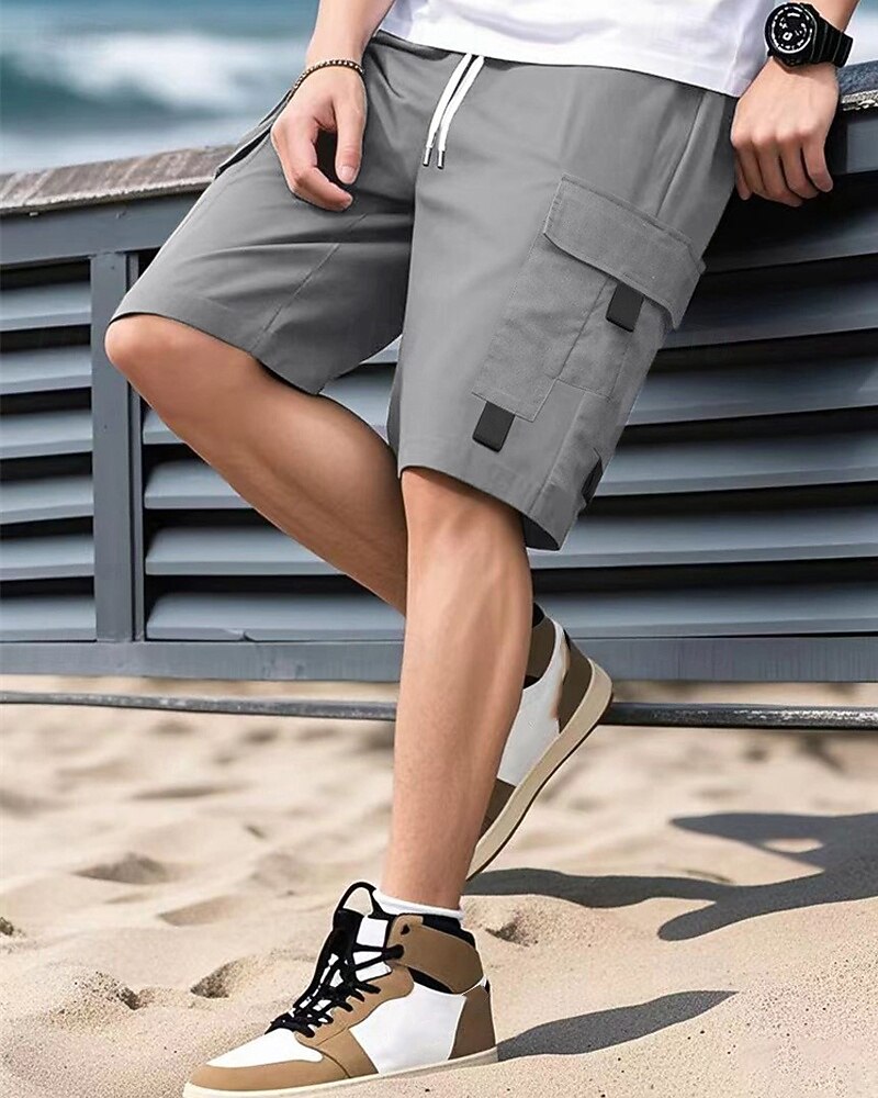 Per uomo Pantaloncini cargo Shorts Pantaloncini Estivi Coulisse Elastico in vita Multi-tasche Semplice Comodità Indossabile Lunghezza al ginocchio All'aperto Sport Quotidiano Moda Casual Nero Blu del 2025 a $20.99 –P16