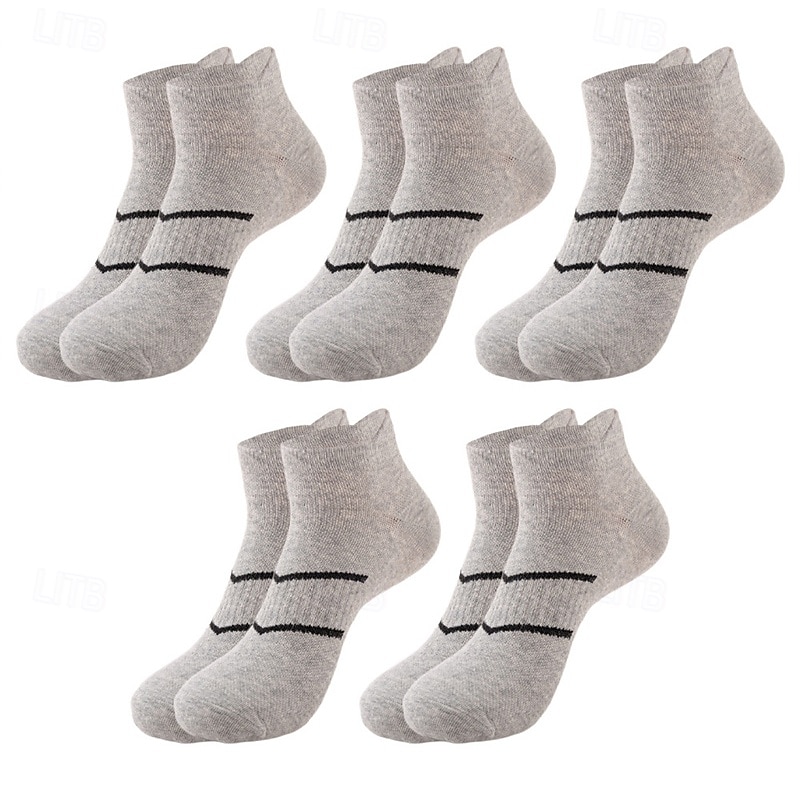 Men's 5 Pairs Multi Packs Socks Running Socks Casual Socks Black White Color Plain Vacation Sports & Outdoor Daily Basic Medium Spring Fall Fashion Casual 2026 - $10.99 –P6
