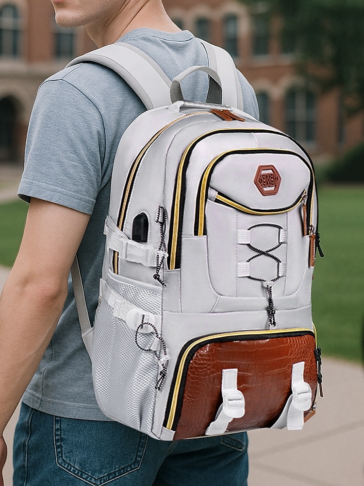 Herren-Rucksack mit großer Kapazität, USB-Ladefunktion und Schuhfach, wasserabweisender Oxford-Schulrucksack für Studenten und Outdoor-Reisen 2025 - $34.99 –P2