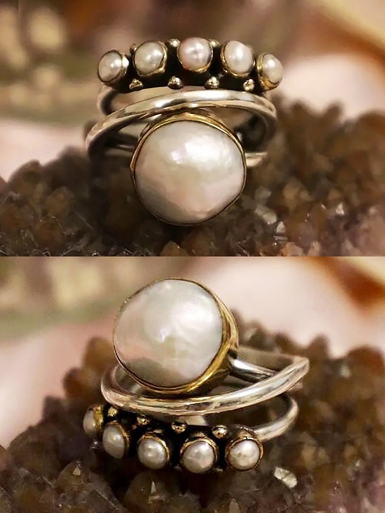 Women's Vintage Pearl Ring - Bohemian Style, Perfect for Casual and Beach Wear 2025 - $11.99 –P5