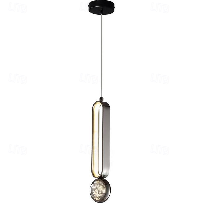 Lampada a sospensione a LED moderna, lampada da comodino nera, lampada a sospensione in metallo verniciato, moderna 220-240 V 110-120 V del 2025 a $111.99 –P1