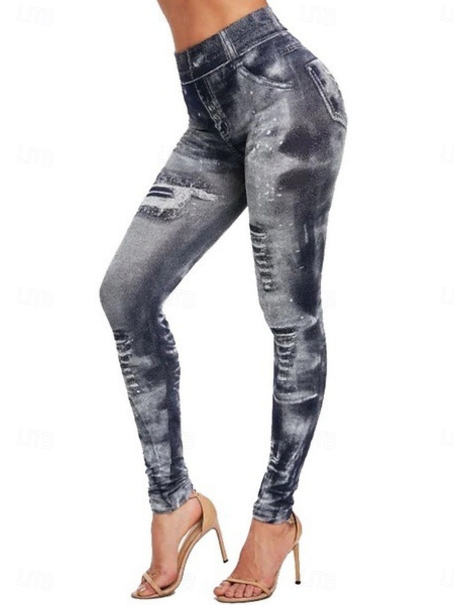 Dameleggings Bukser 3D-trykk Ferie Vintage Etnisk stil Full lengde Høy midje Grafisk Høy utskjæring Komfort Pustende Rask tørking Elastisk Utendørs Yoga Gate Svart Rød Blå Fuksia Sommer Skinny 2025 - $13.99 –P3