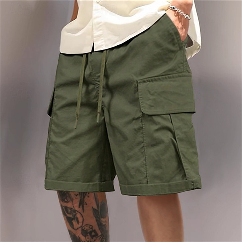 Herre Cargoshorts Outdoor Shorts Joggeshorts Casual shorts Shorts til turbruk Elastisk midje Multi lomme عادي Fukttransport Anvendelig Knelengde utendørs Avslappet Daglig Ferie Mote Svart Lysegrønn 2025 - $25.99 –P4
