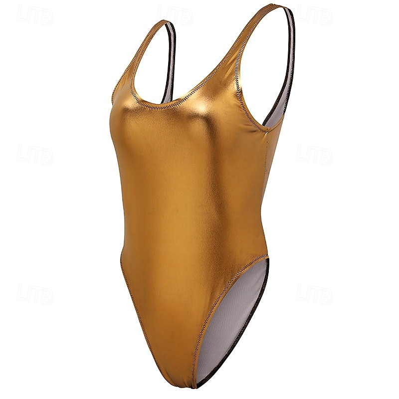 Retró 1980-as évek Félrebeszél Fürdőruha One Piece Body Diszkó Fényes latex patent Fémes Szivárvány Női Mindszentek napja Farsang zenei fesztivál Tengerparti nyaralás Pride Parade Felnőttek 2025 - $27.99 –P13